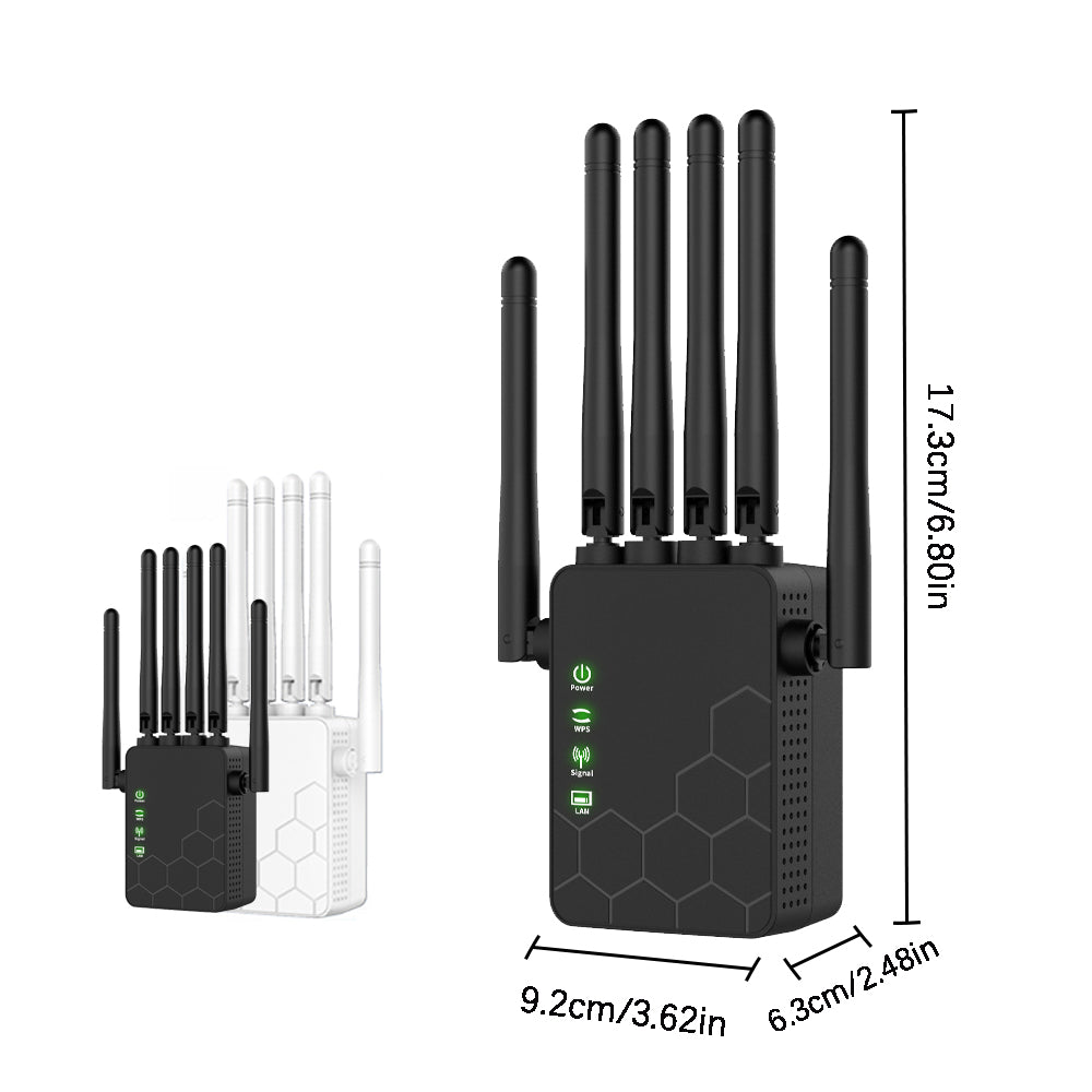 300Mbps WiFi Repeater, 2.4GHz Or 5GHz&2.4GHz, 6 Antenna Wireless Amplifier, AP Modes And Repeater Mode Extender Booster, WiFi5, White,  For Home And Office, Christmas Gifts