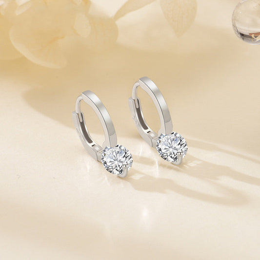Stylish Versatile And Minimalist Korean-style Zircon Earrings