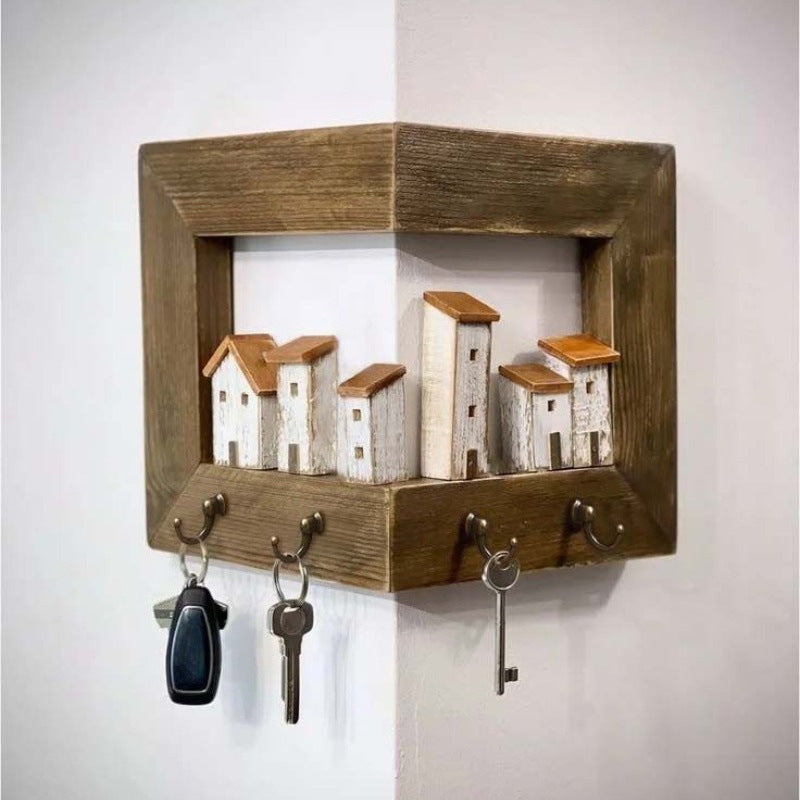 Wooden Key Hook Rack For Home Wall Corners
