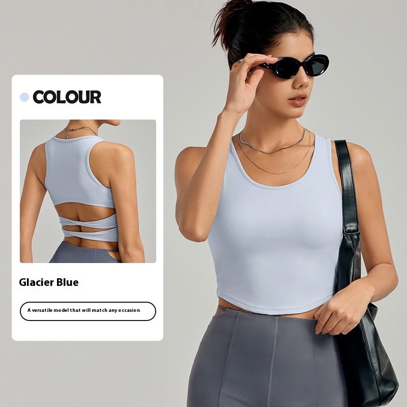 Sports Vest Women's Sexy Back Waist Yoga Clothes With Chest Pad