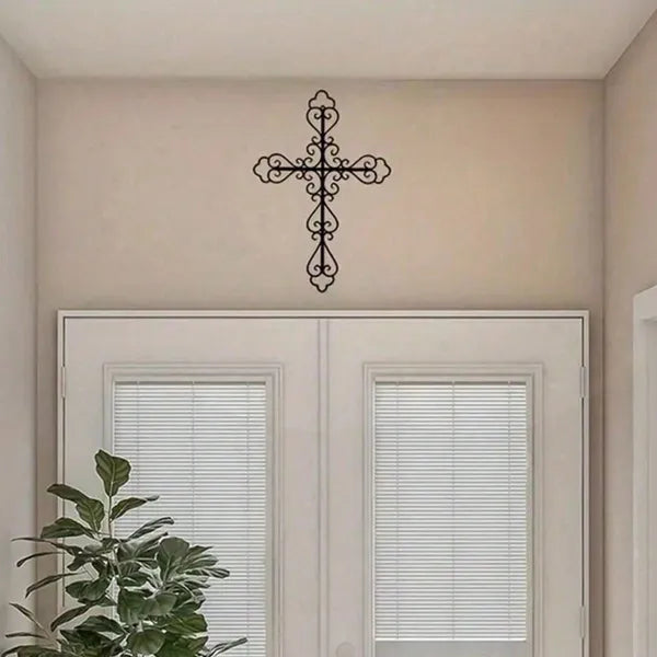 CIFbuy Metal Baked Paint Hollowed Cross Wall Art Christian Religious Home Decor - TikTok, Temu Pickup