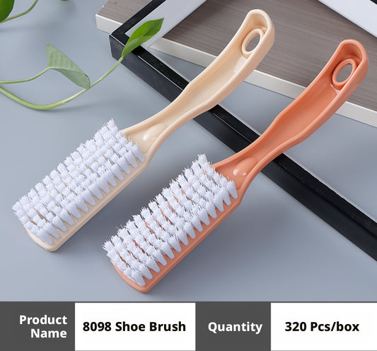 Long-handle shoe brush-Round hole handle-Random color-PP + PET-1 piece