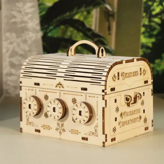 3D Wooden Puzzle DIY Treasure Box Model Building Kits Brain Teaser Projects For Adult Christmas Gifts