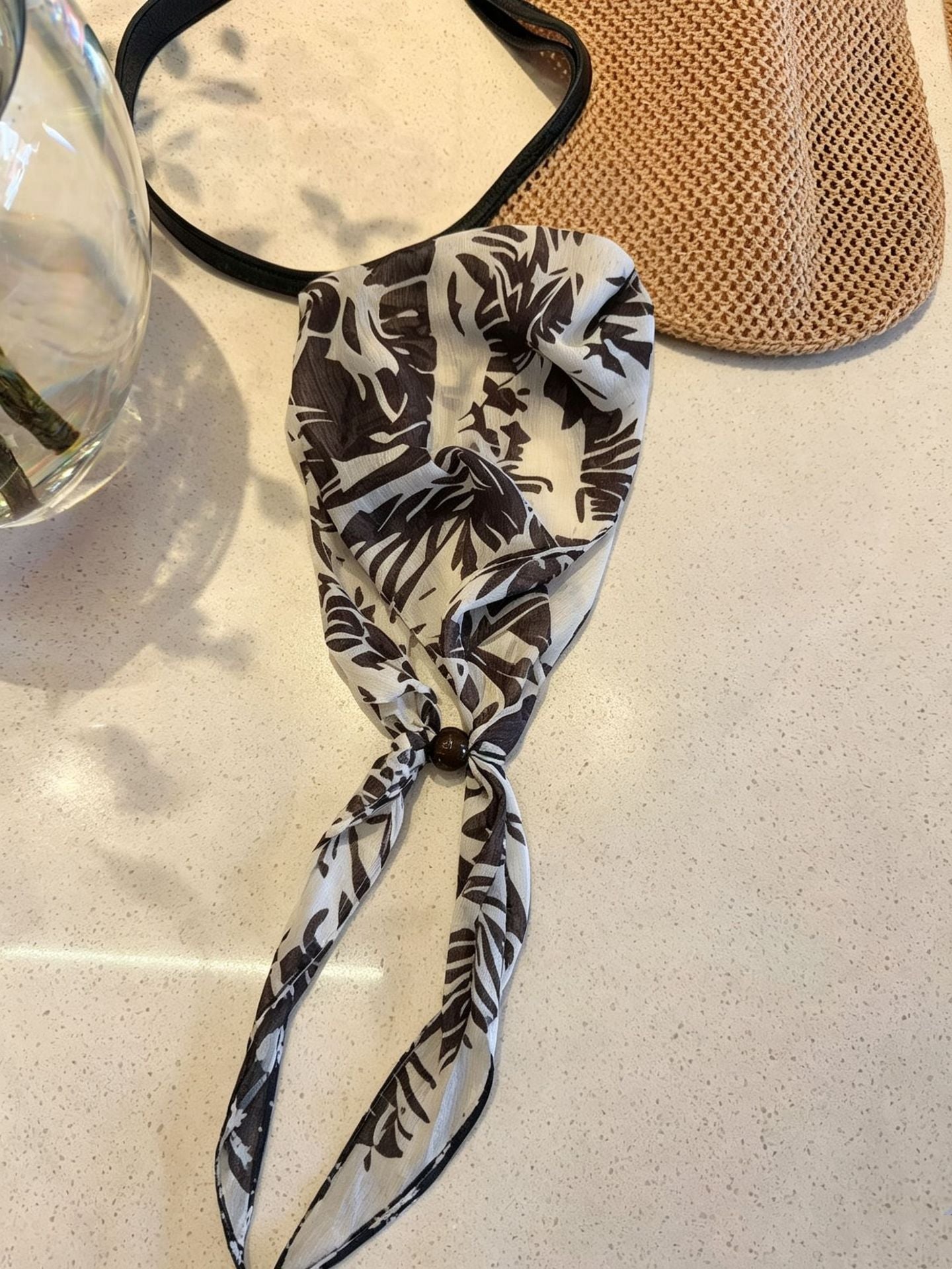 Korean-style Retro Floral Silk Scarf For Women