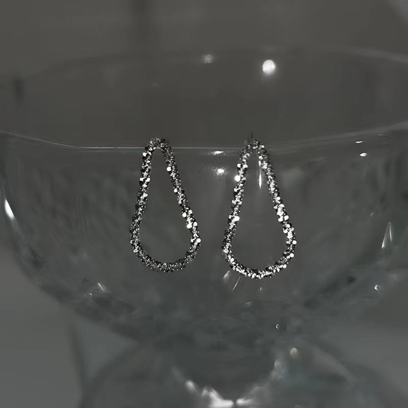 1 Pair 999 Sterling Silver Beaded Teardrop Earrings, Shiny & Minimalist, Perfect For Daily, Dating & Business, Ideal Valentine's Gift