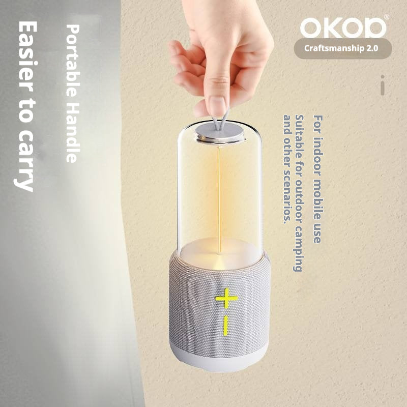 KP-816 Portable Outdoor Bluetooth Speaker With Acrylic Night Light Suitable For Bedside Or Desktop Long Battery Life