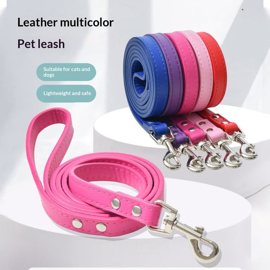 Leather Alloy Buckle Outdoor Pet Leash