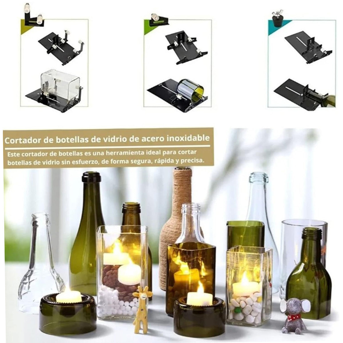 Support pan European shipping--New Glass Bottle Cutting Machine Set, 19-Piece Set, Multifunctional Cutting Tools For Wine And Glass Bottles, For Handmade Round, Square Bottles