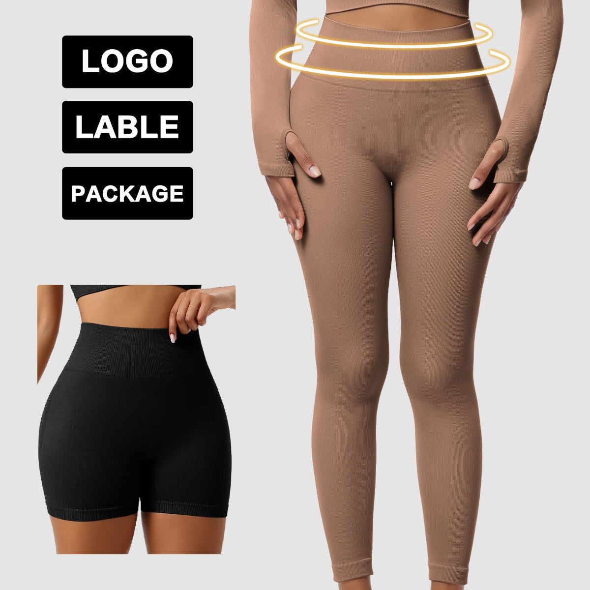 Sports Yoga Seamless Hip Lift Leggings Women's High Waist Shorts