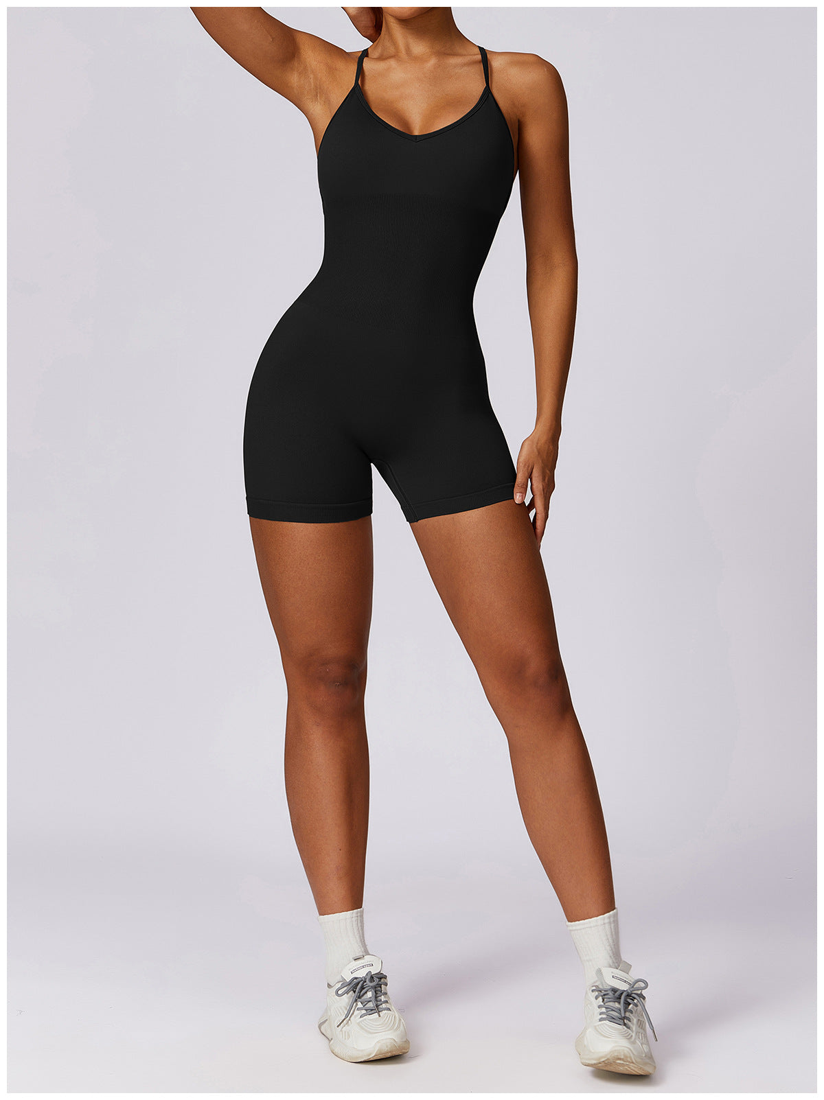 Women's Fashion Casual Hollow-out Beauty Back Seamless Yoga Jumpsuit
