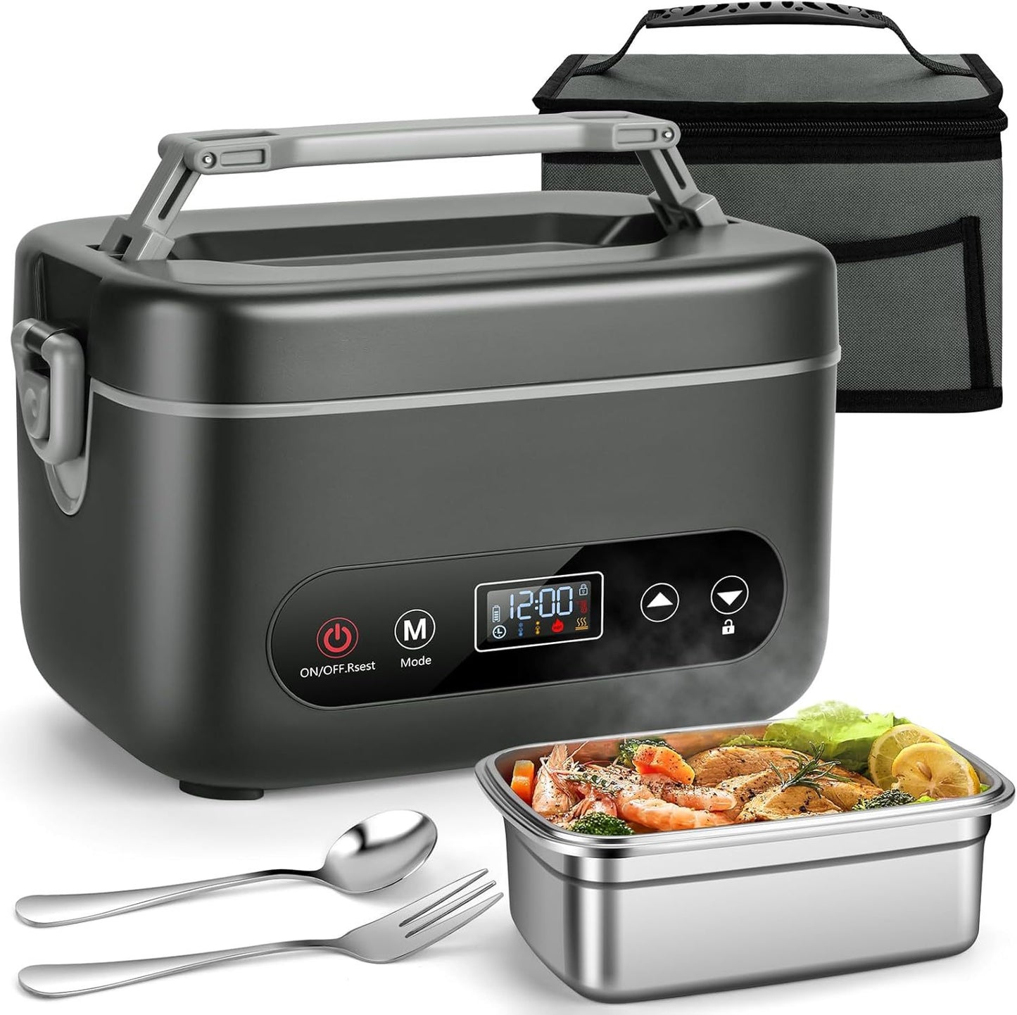 Charging Heating Lunch Box For Office Workers With Inner Liner Compartment Insulated And Portable