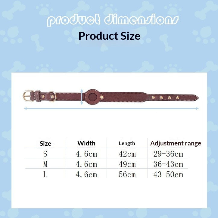 Full-grain Cowhide Detachable Pet Leather Collar
