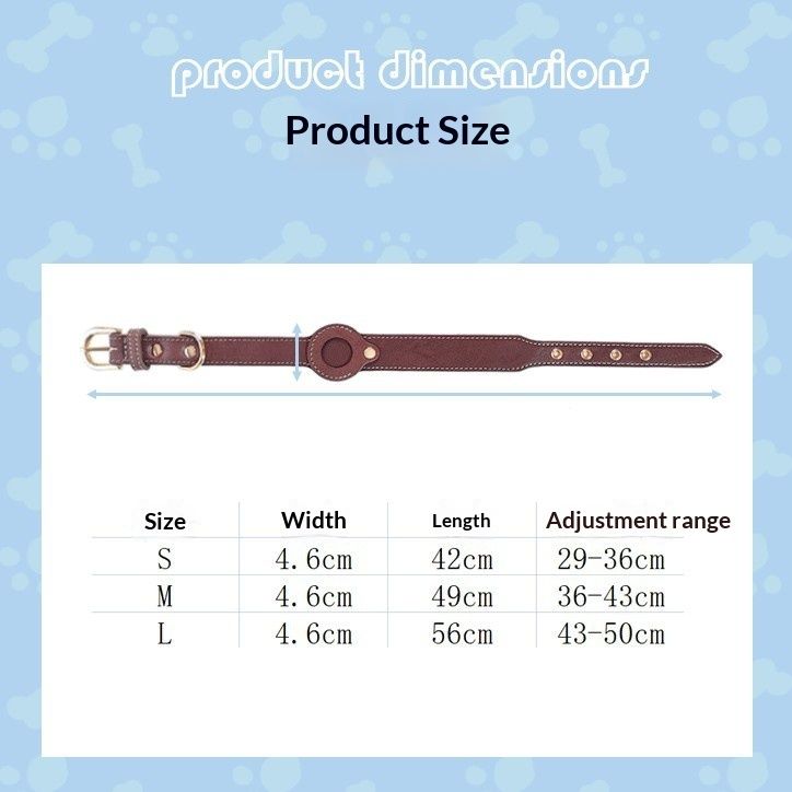 Full-grain Cowhide Detachable Pet Leather Collar