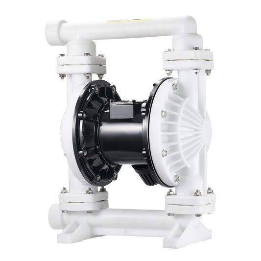 Air Operated Double Diaphragm Pump, 25 GPM, 1 Inch Inlet & Outlet Pneumatic Waste Oil Transfer Pump, Max 100 PSI, Polypropylene Body, Air-Operated For Diesel, Grease, Kerosene, Gasoline & Oil
