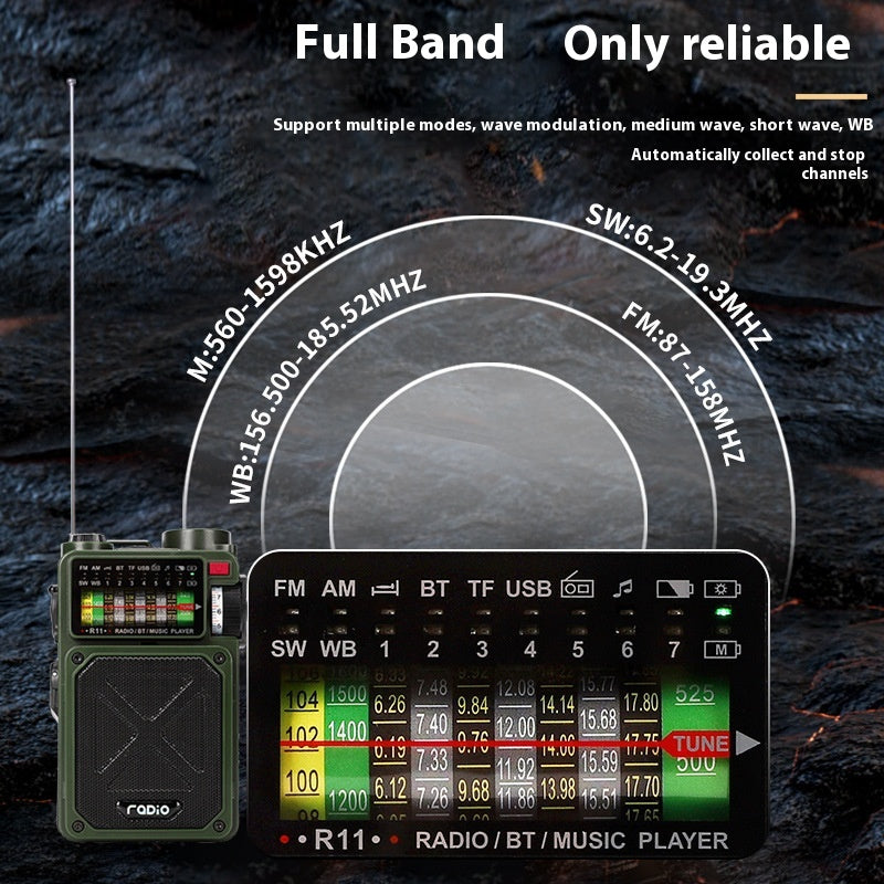 R11 Radio Emergency Hand Power Generation Solar Charging Wireless