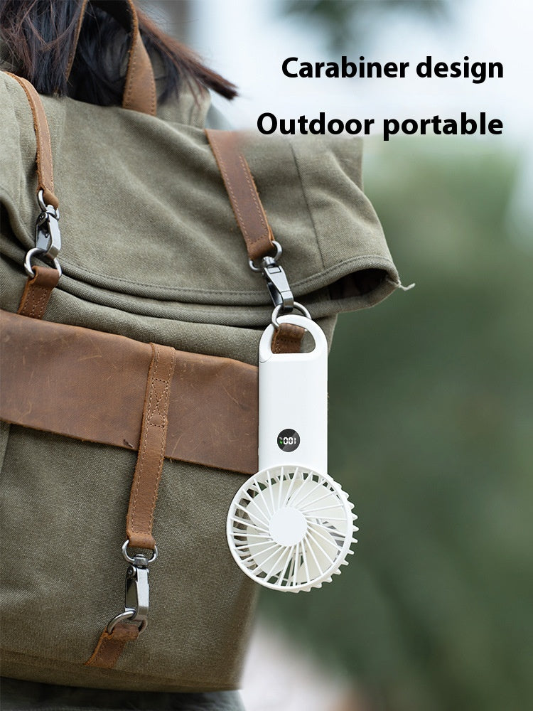 Usb Charging Intelligent Digital Display Long Endurance Mini Folding Halter Fan