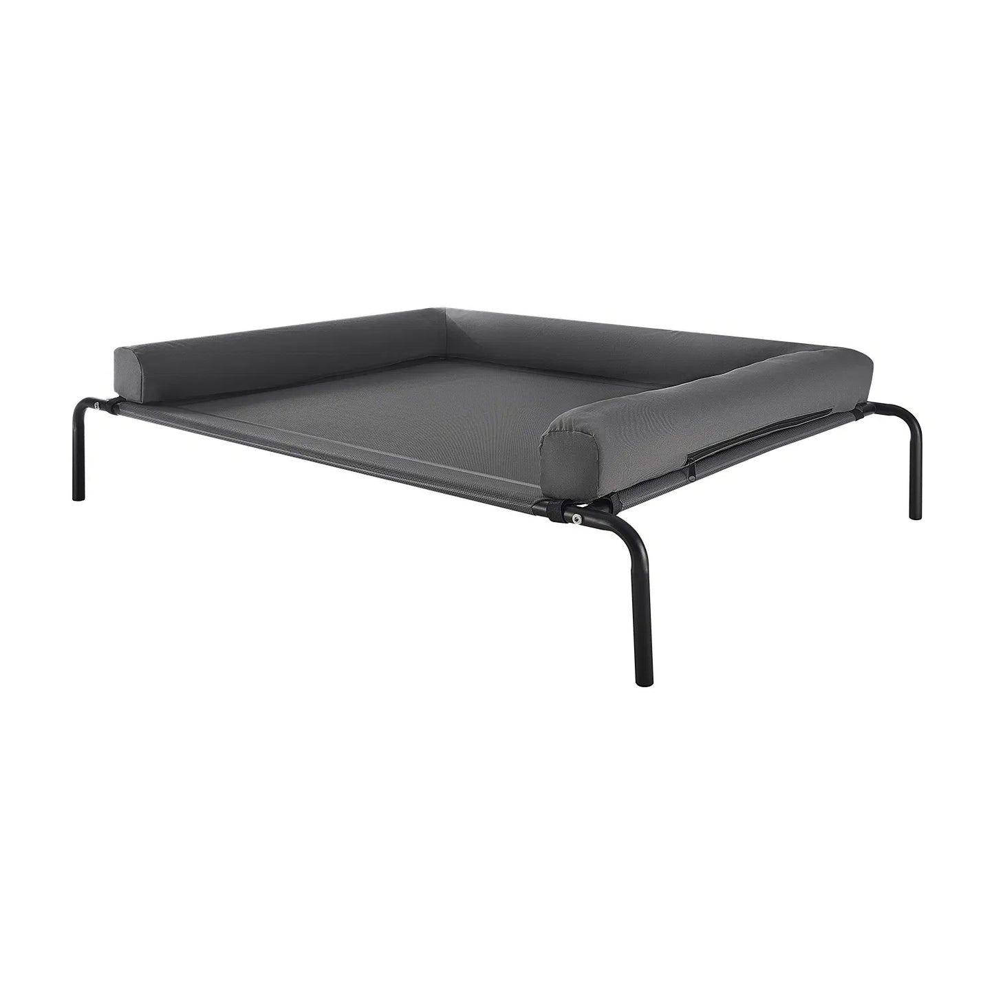Elevated Dog Bed For Large Dogs XL, Raised Dog Bed Cot With Washable Pillow, Indoor & Outdoor Cooling Dog Bed Hammock, Heavy Duty Steel Frame Dog Bed With Breathable Teslin Mesh, Grey