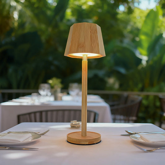 Minimalist Bamboo Carved Table Lamp Eco-Friendly Instagram-Style Decor
