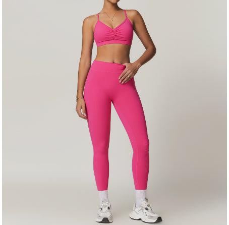 Beauty Back Yoga Clothes Suit Cargo Pocket Sports Suit High Waist Hip Lift Workout Clothes