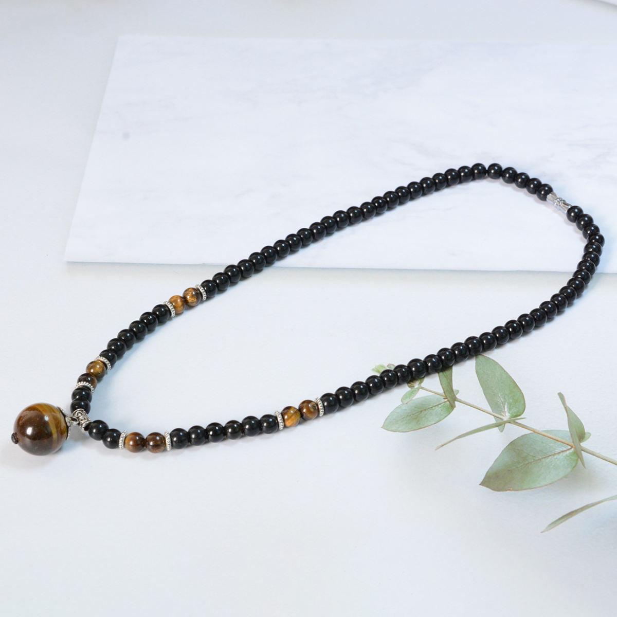 Natural Tigereye Single Bead Necklace Pendant Crystal Accessories