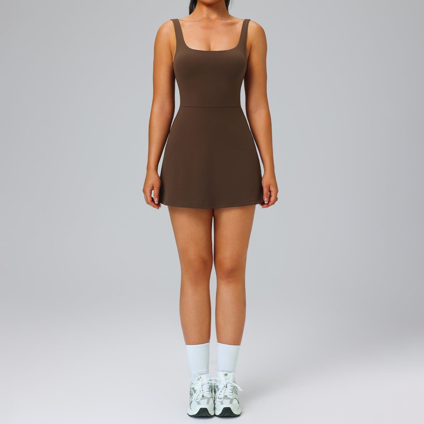 European And American Nude Feel Beauty Back Exercise Dress