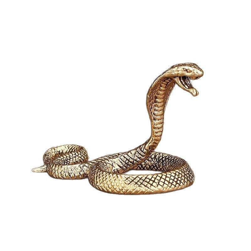 Pure Brass Zodiac Snake Tea Table OrnamentsTea Pets Small Decorations
