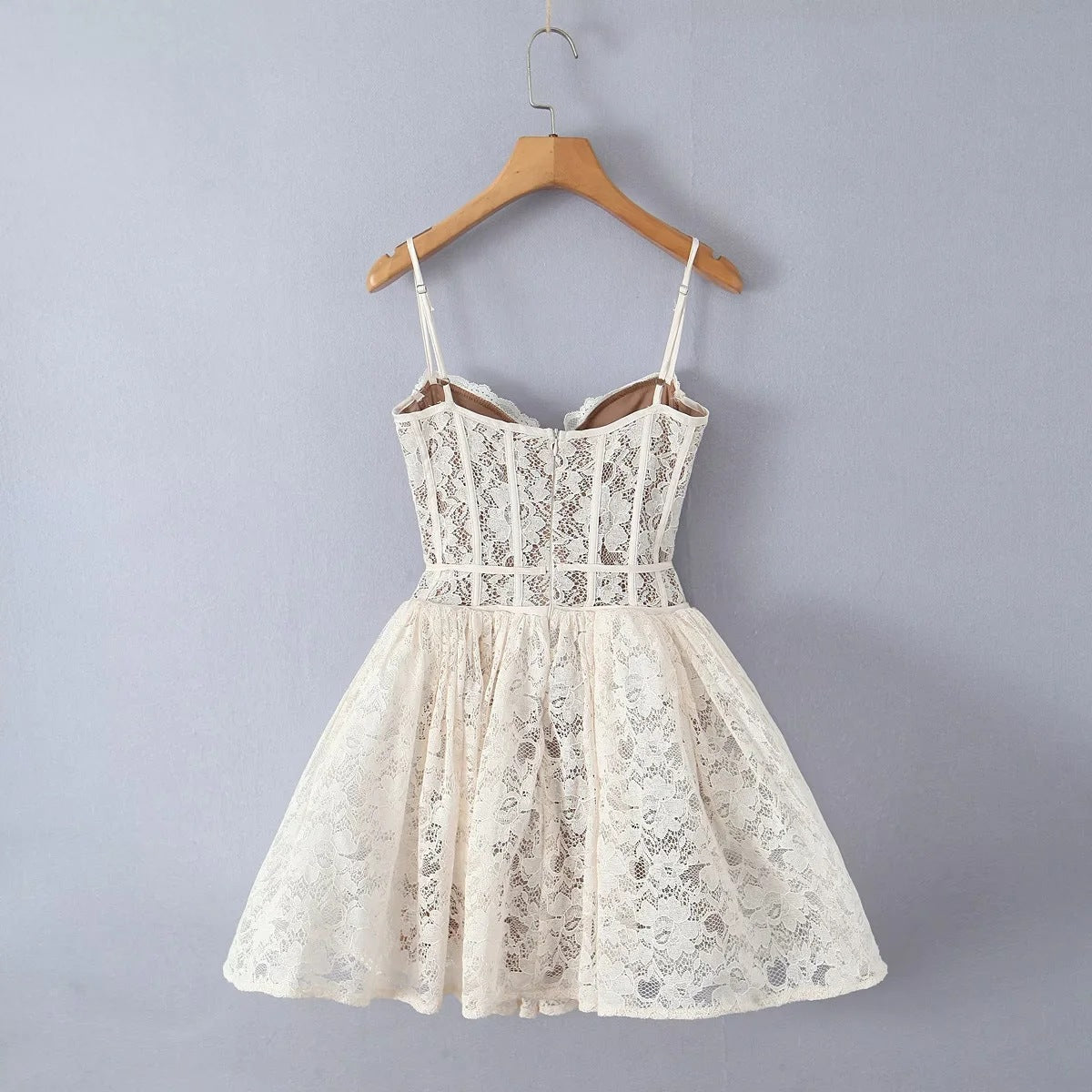 Womens Fishbone Lace Fashion Casual Dress