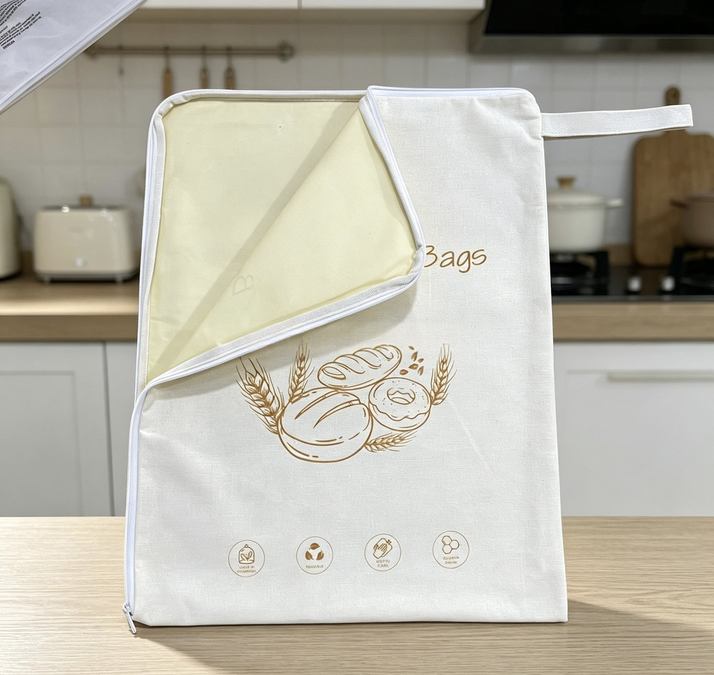 Beeswax Food-grade Bread Storage Bag With A Handle