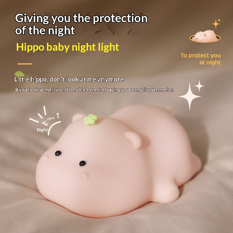 Creative Hippo Silicone Bedroom Decor Eye Care Sleep Night Light
