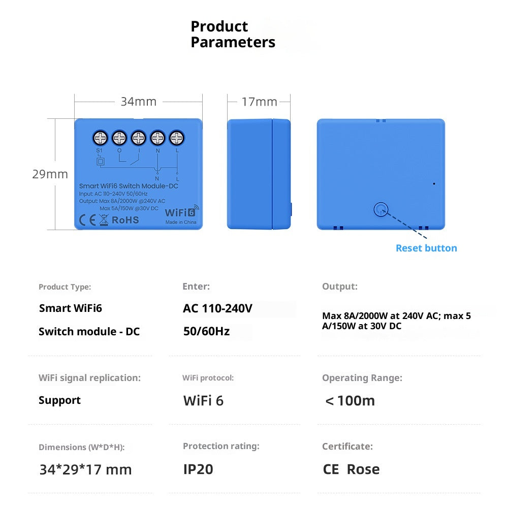 WiFi6 Smart Circuit Breaker APP Control With Relay Function