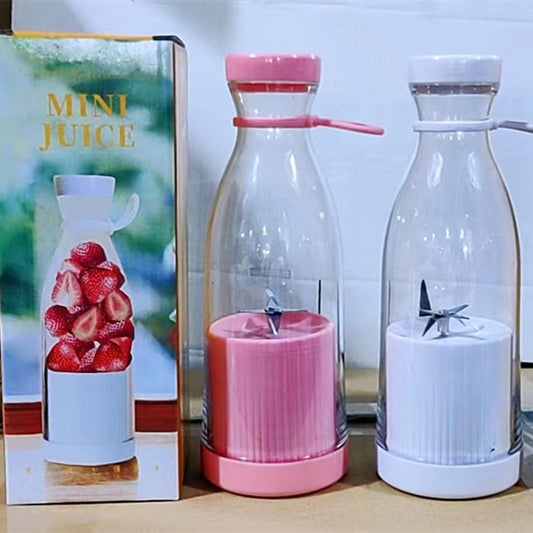 USB Wireless Charging Wine Bottle Juicer Cup, Portable With 6-Blade And 4-Blade Heads