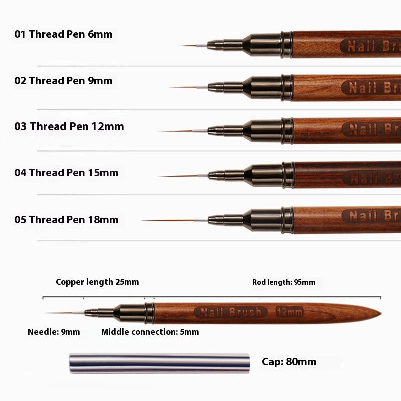 Wooden Rod Cable Painted Blooming Nail Beauty Line Drawing Pen