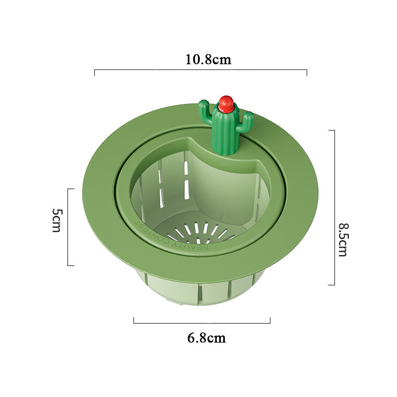 Cactus Sink Drain Strainer Press Automatic Dumping Basket Multi-functional Use Filter Net For Tub Kitchen Waste Collector Kitchen Gadgets