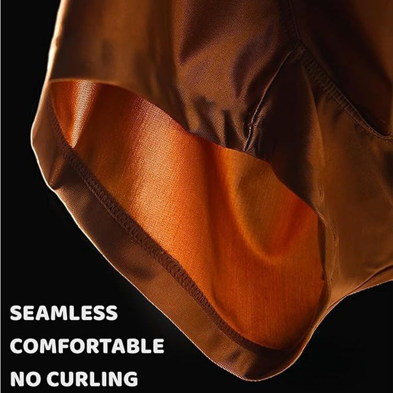 3pcs Satin Silk Boxer Briefs Mid Waist Underpants,Men's Light Luxury Satin Ice Silk Fashion Breathable Boxer Briefs, Silky Sexy Mens Underwear