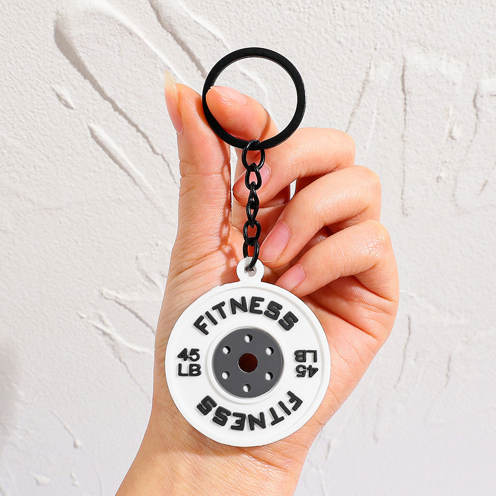 Fitness Dumbbell Keychain Pendant Couples Car  Bag Key Chain  Sports Charm Ornament