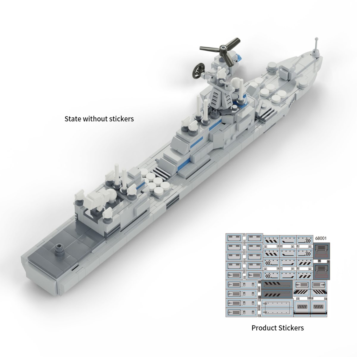 Warship Building Toy Movable Parts STEM Toys 799 PCS Battleship Building Kit With Figurines For Kids
