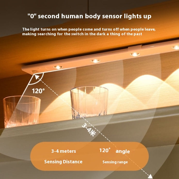 Led Wireless Self-adhesive Induction Charging Shoe Cabinet Cabinet Light Strip