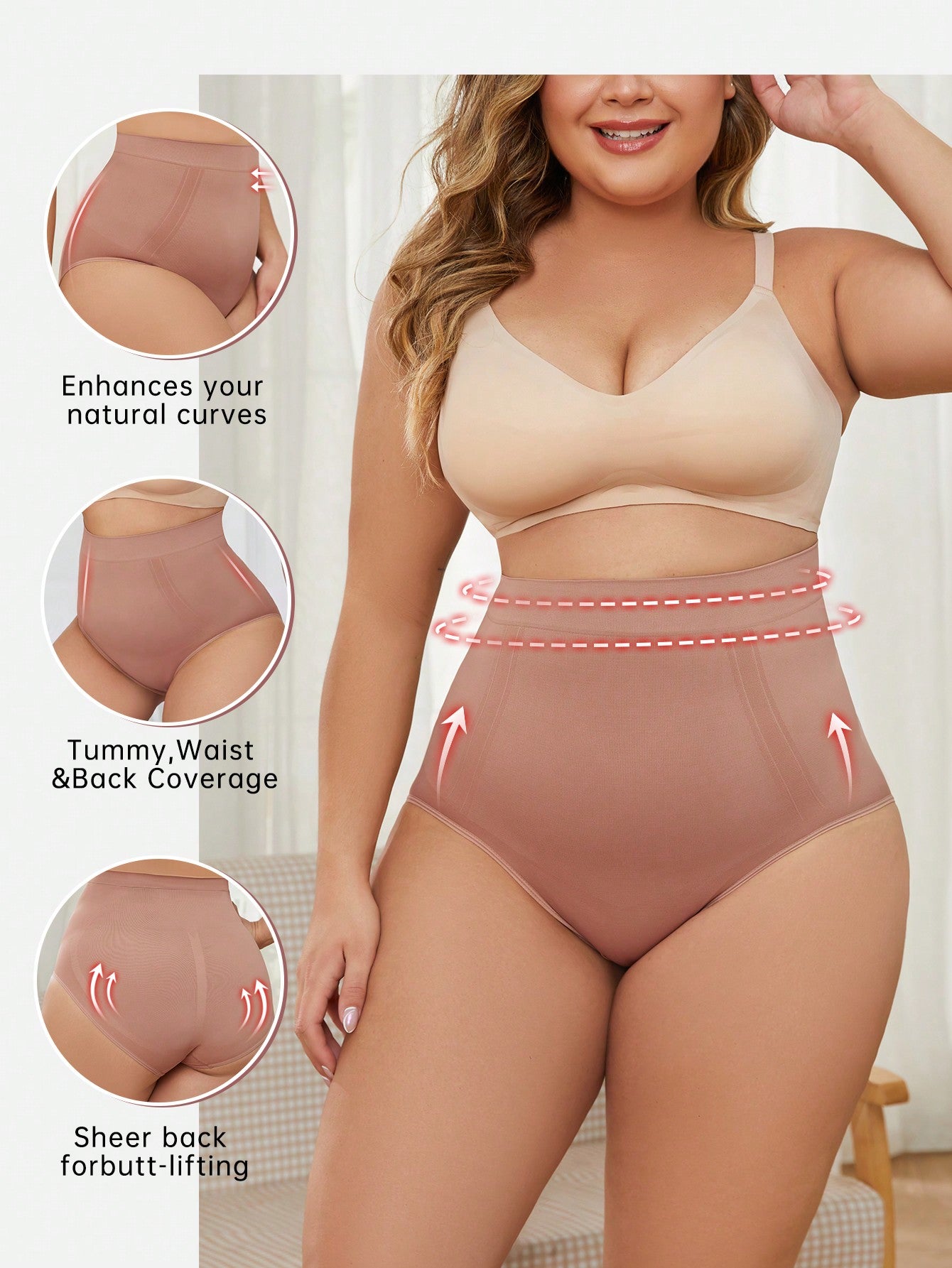 High-Waisted Shapewear Shorts For Women Tummy Control Butt Lifter Thigh Slimmer Seamless Body Shaper