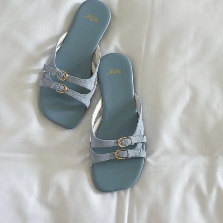 2026 Summer Women Designer One-Strap Wedge Slide Sandals, Unique Roman Style Flat Beach Shoes For Outdoor & Seaside