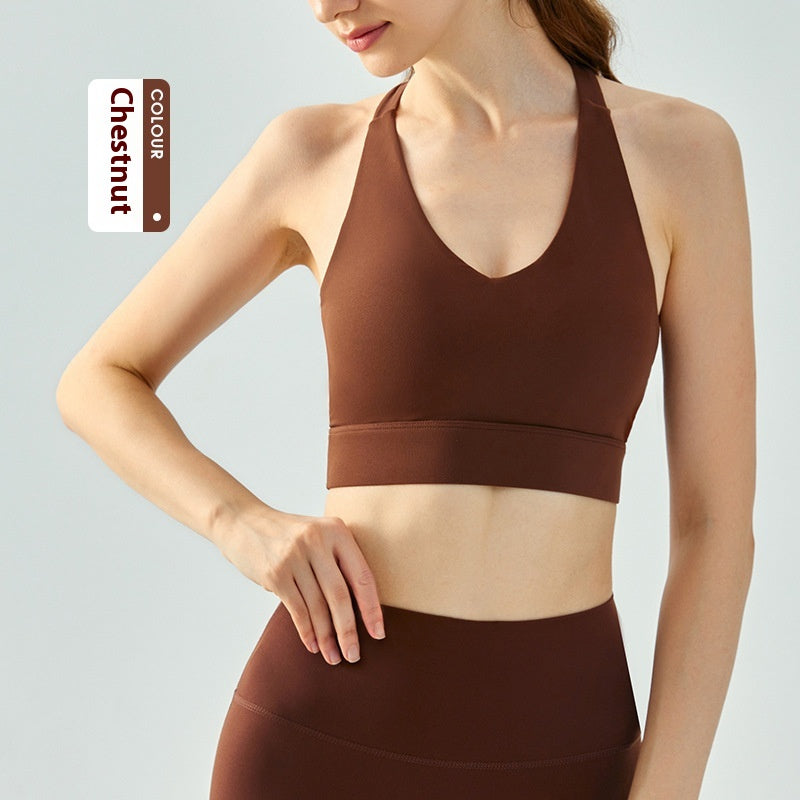 Fitness Yoga Vest With Chest Pad Summer Sling Beautiful Back Bra Top Outdoor Running Fixed Cup