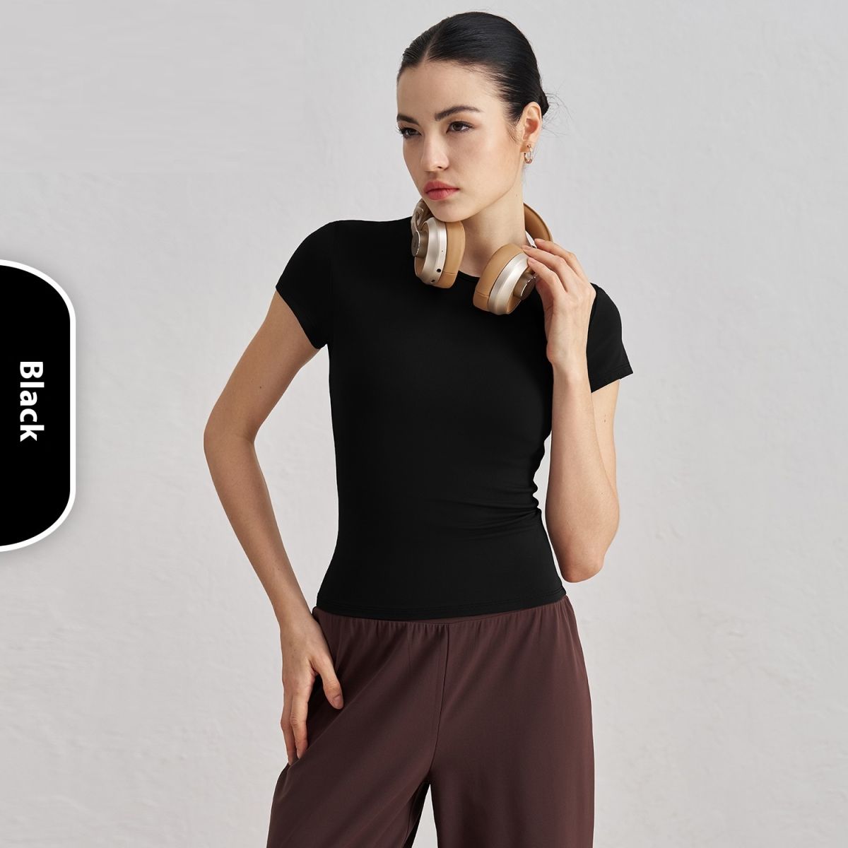 Waist Slimming Breathable Yoga T-shirt Running Training Nude Feel Workout Top