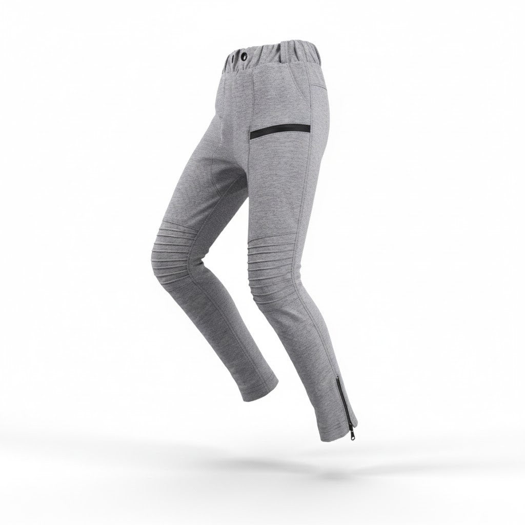 Boys Slim Fit Grey School Trousers Kids Smart Casual Pants Elastic Waist 6-12Y