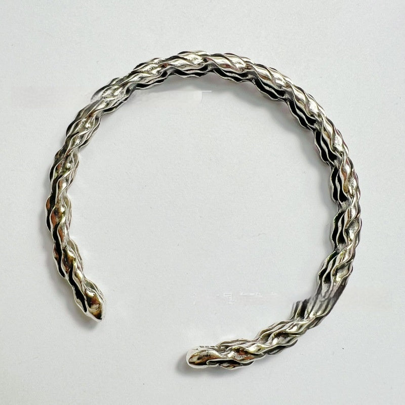 Handmade Braided Diamond-Shape Open-End Bracelet A Creative Retro And Fashionable Gift