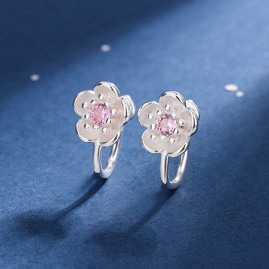 Cherry Blossom Ear Clip Womens Korean Style