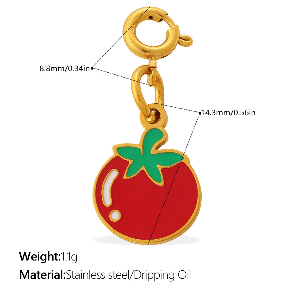 Country-style Cute Vegetable Series Jewelry Clasp Pendant Stainless Steel DIY Bracelet And Necklace Accessories