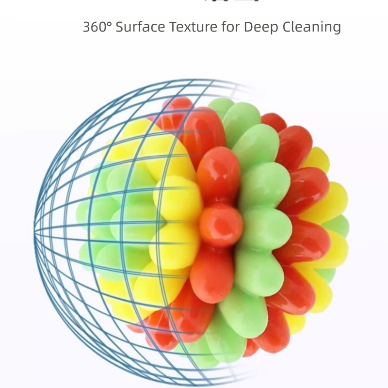 Pet Colorful Teething Toy Balls, Teething And Cleaning Teeth, Durable Rubber Elastic Dog Toys, Energy-consuming Dog Toys