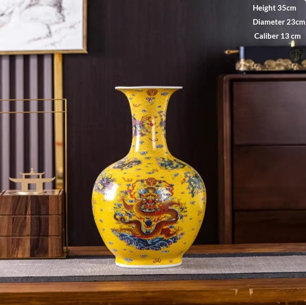 Porcelain Famille-Rose Luminous Vase Gift Modern Home Decor