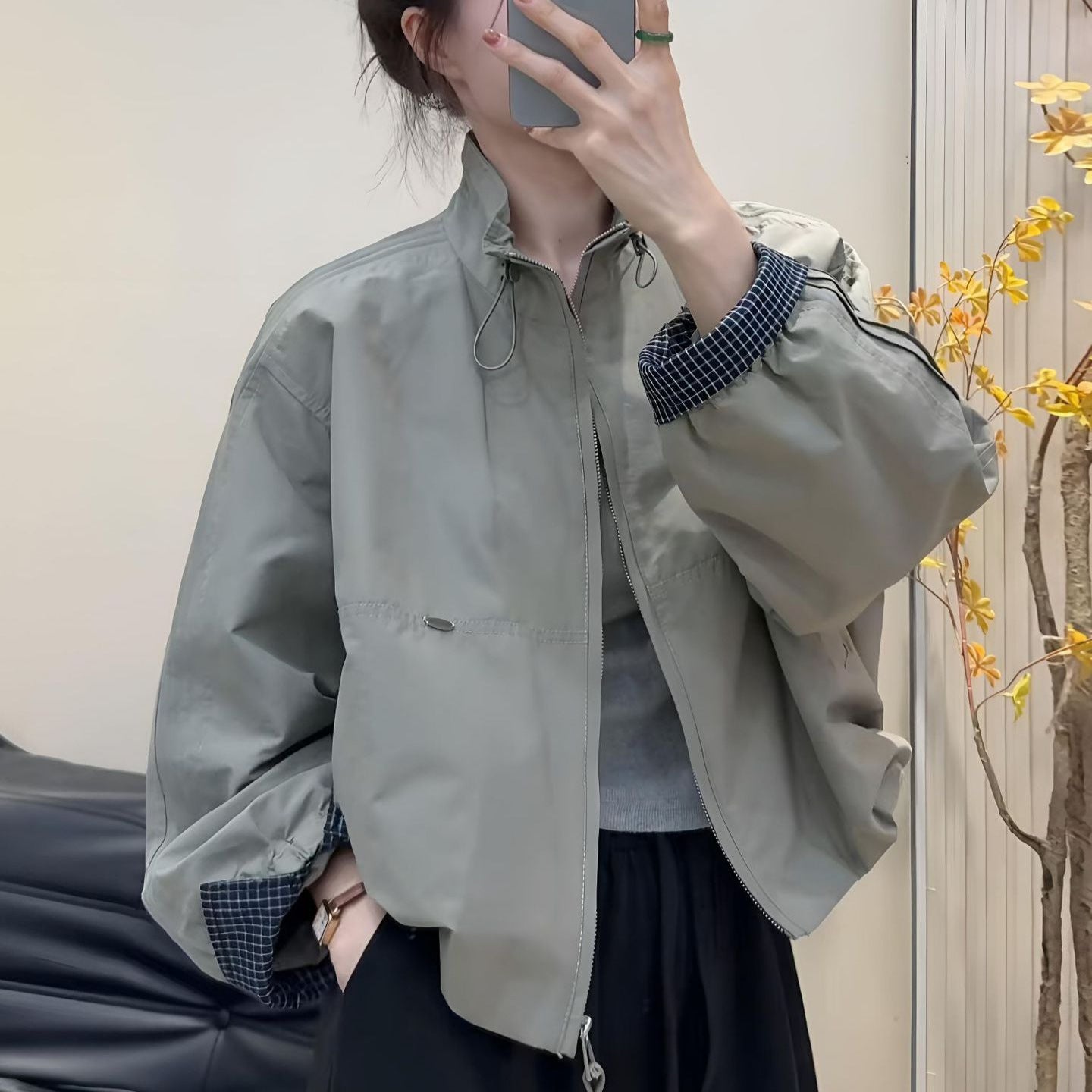 Korean-style Women's Jacket Autumn New Stand-collar Windbreaker Casual