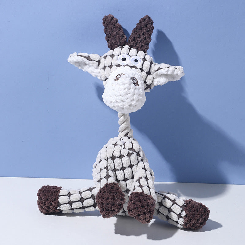 Funny Donkey Plush Dog Toy Squeaky Sound Interactive Chew Molar Pet Toy