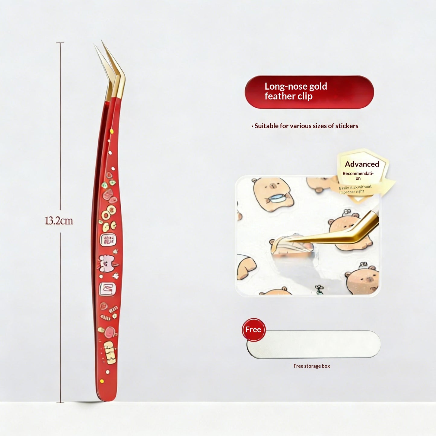 Tweezers Planner Accessories And Creative Stationery Tool Golden Feather Clip